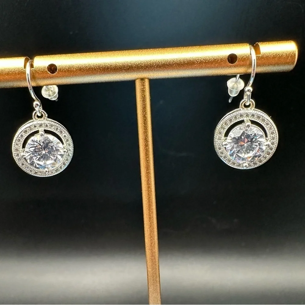 Crystal Drop Earrings with 925 Sterling Silver Hooks